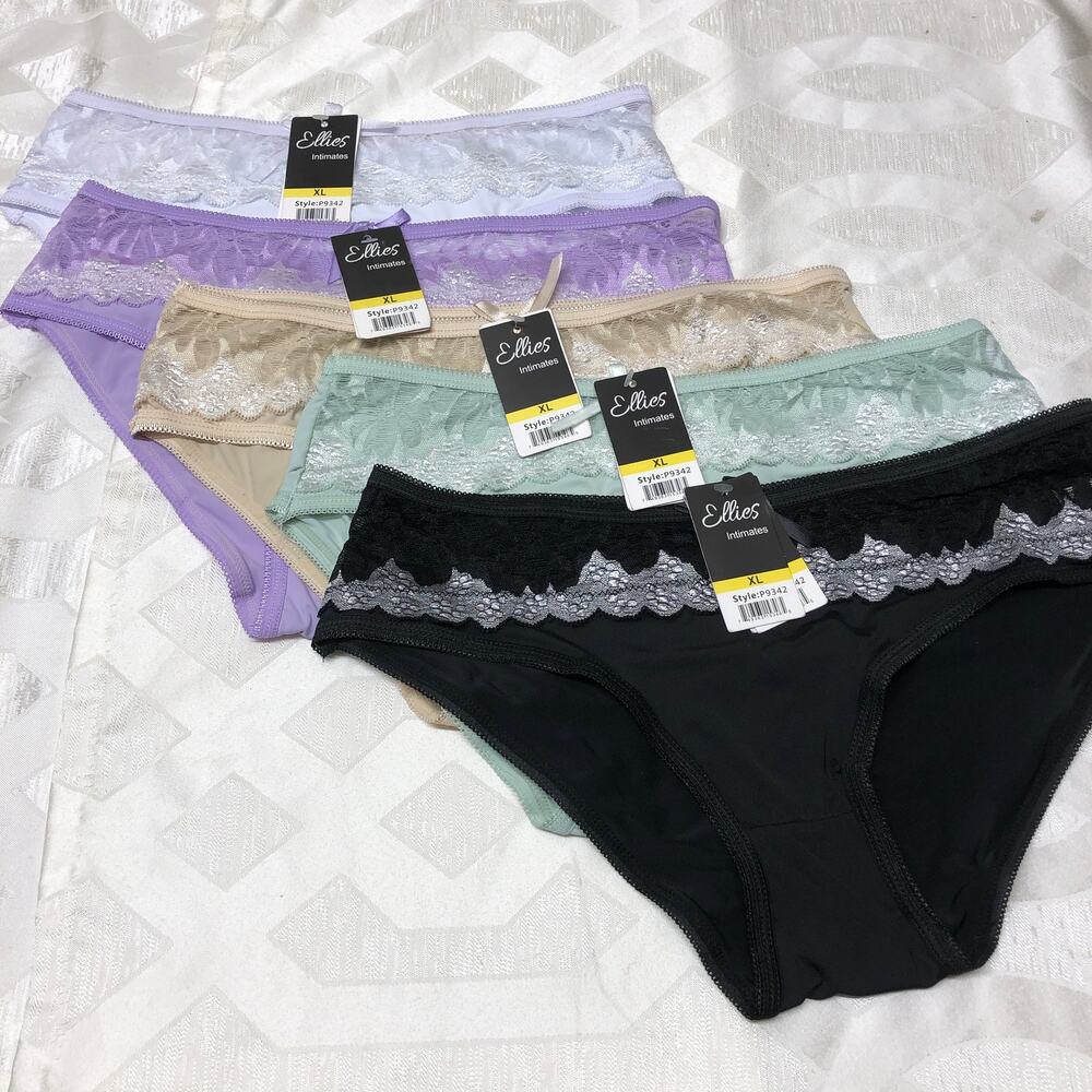 5 Pair Assorted Colors Panties From Ellies Sz XL